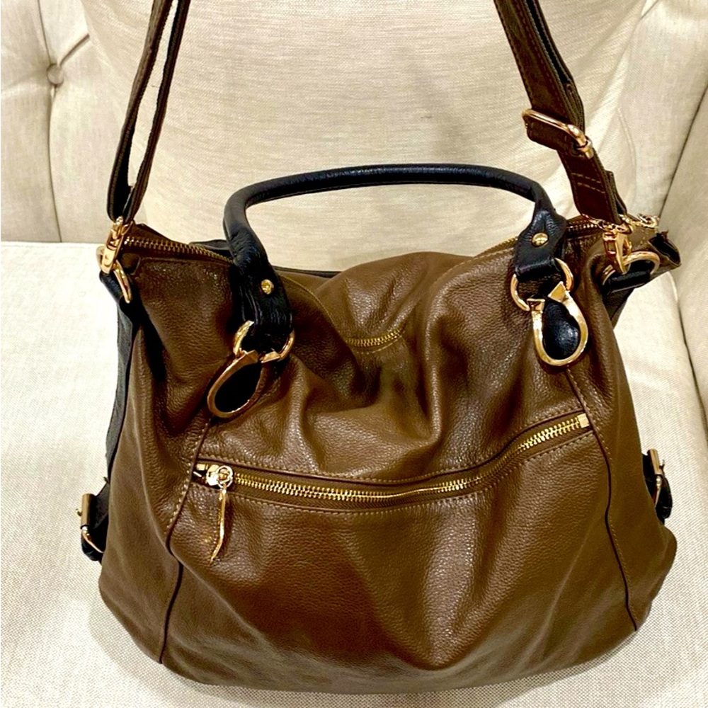 Palio Purse shoulder Bag  from ITALY large handbag brown